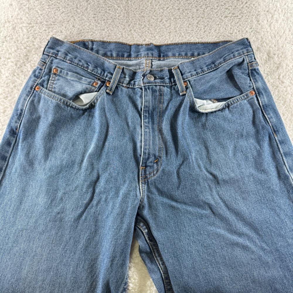 Levis 550 Relaxed Fit Straight Mens Tag 36x34 Western Medium Blue Denim - Picture 5 of 10
